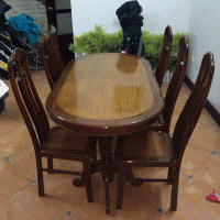 bộ bàn ghế ăn gỗ nghiến 6 ghế
