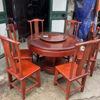 Bộ bàn ghế ăn gỗ hương Lào 6 ghế