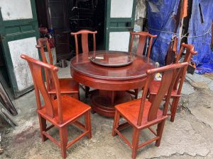Bộ bàn ghế ăn gỗ hương Lào 6 ghế