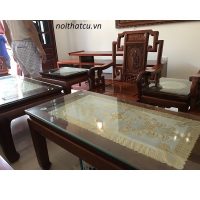 Bộ bàn ghế triện gỗ hương đỏ Lào