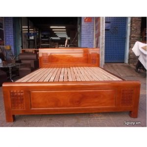 thanh lý giường gỗ xoan đào kt 160x200cm